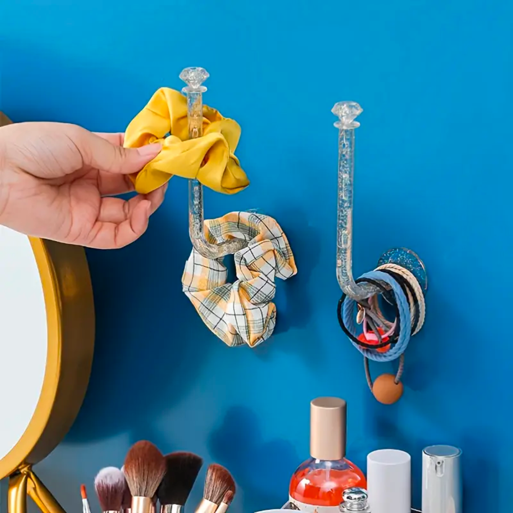 Clear Plastic Wall Hook in Use