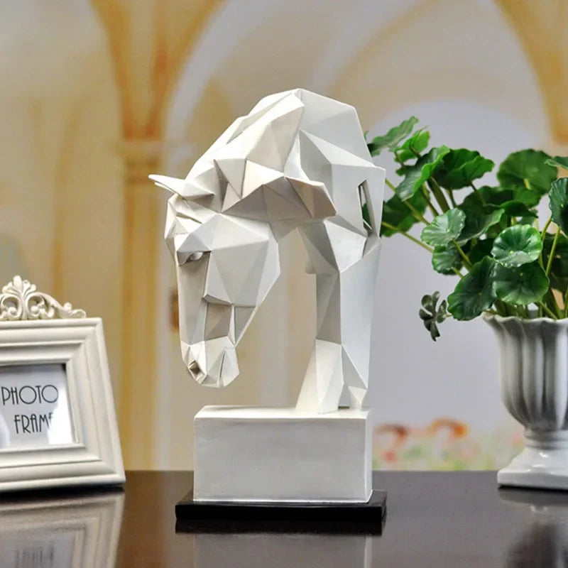 Geometric Horse Sculpture Resin